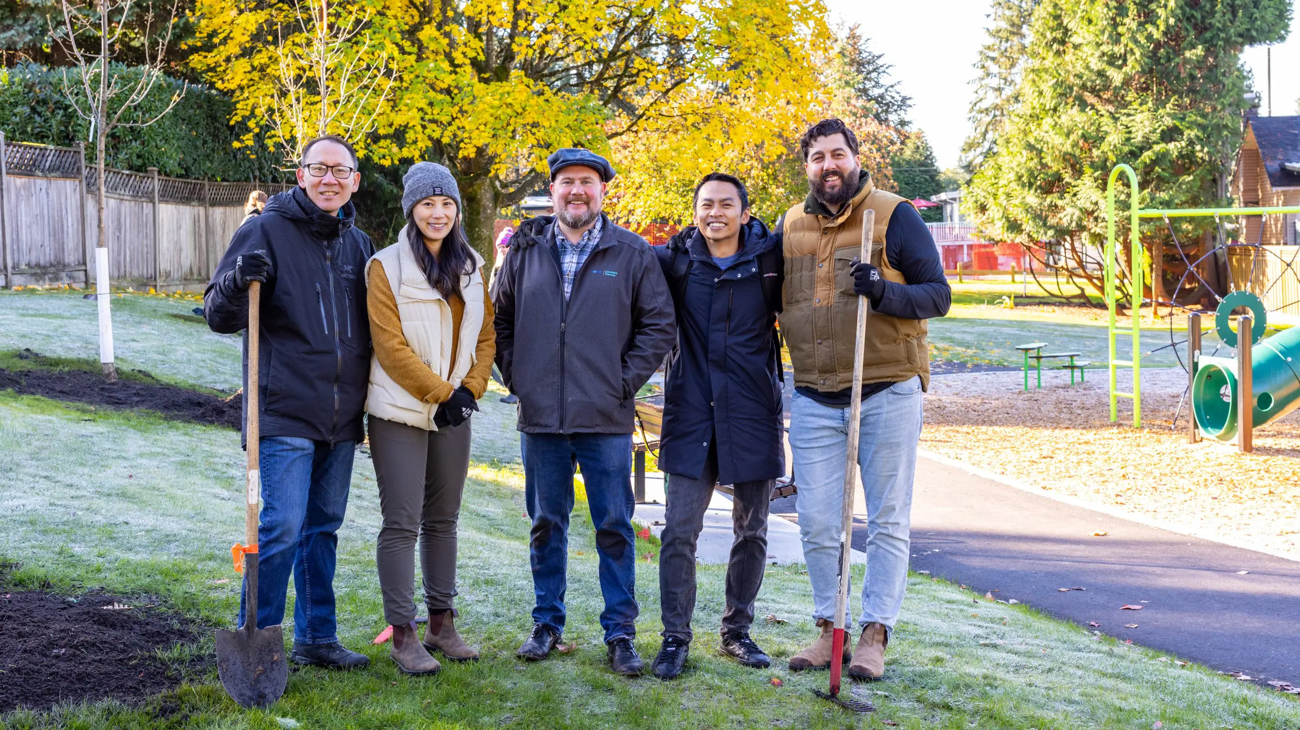 Corix employees planting trees